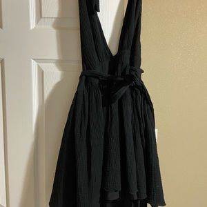 Free People black halter romper